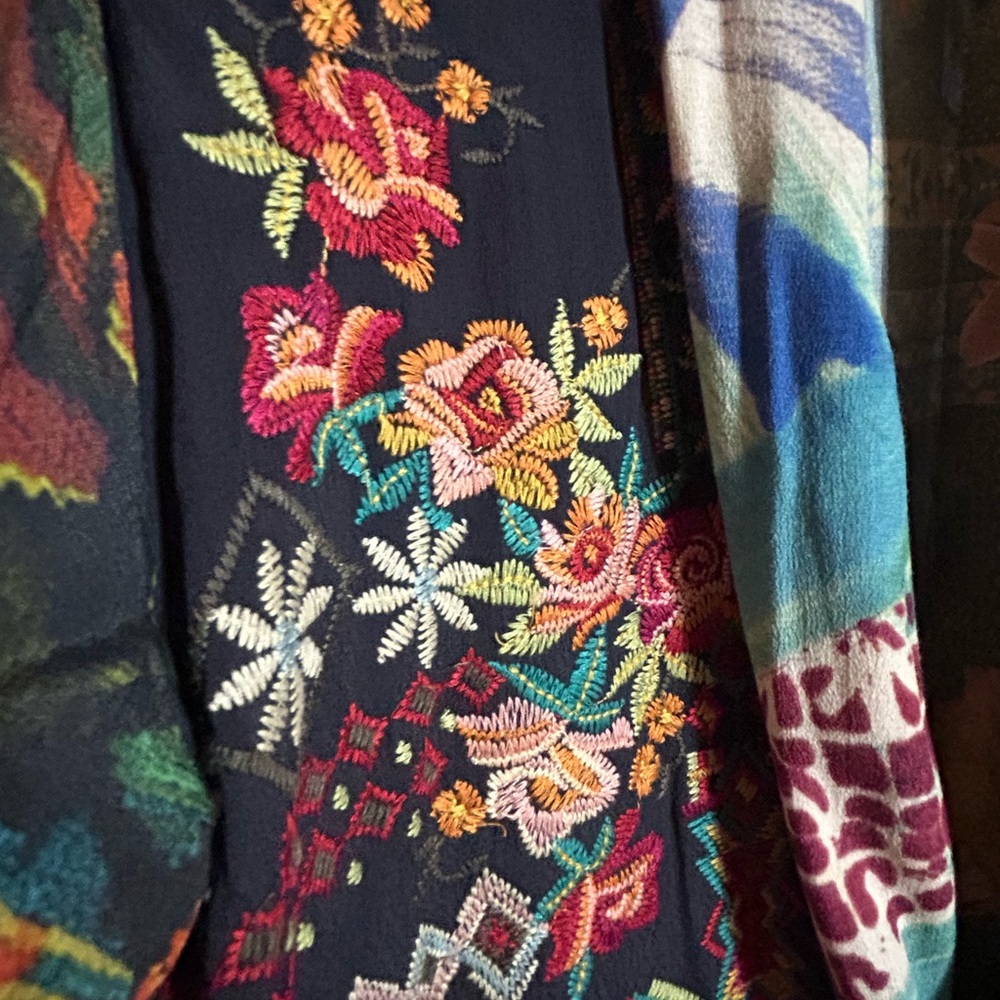 John Mark Multicolor Boho Patchwork Kimono - image 4